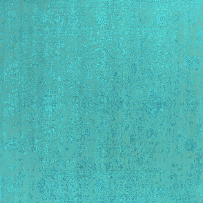 Square Oriental Turquoise Industrial Rug, urb2666turq