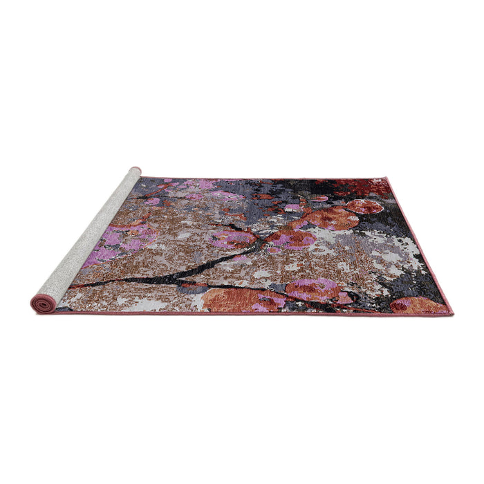 Sideview of Machine Washable Industrial Modern Pink Rug, wshurb2667