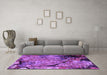 Machine Washable Oriental Purple Industrial Area Rugs in a Living Room, wshurb2667pur