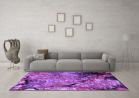 Machine Washable Oriental Purple Industrial Rug, wshurb2667pur