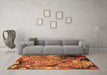 Machine Washable Oriental Orange Industrial Area Rugs in a Living Room, wshurb2667org