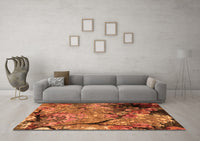 Machine Washable Oriental Orange Industrial Rug, wshurb2667org