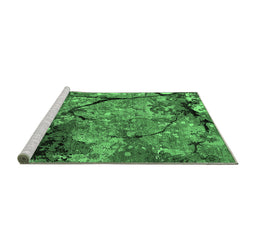 Sideview of Machine Washable Oriental Emerald Green Industrial Area Rugs, wshurb2667emgrn