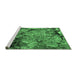 Sideview of Machine Washable Oriental Emerald Green Industrial Area Rugs, wshurb2667emgrn