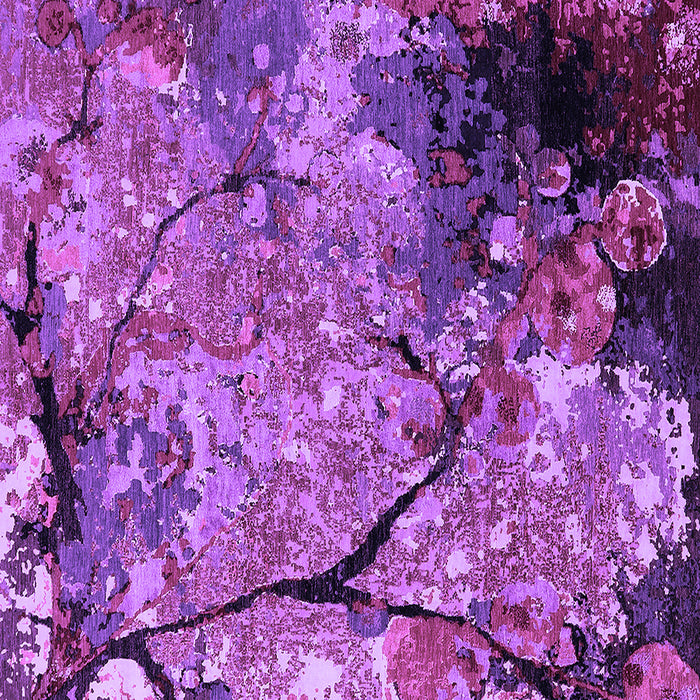 Square Machine Washable Oriental Purple Industrial Area Rugs, wshurb2667pur