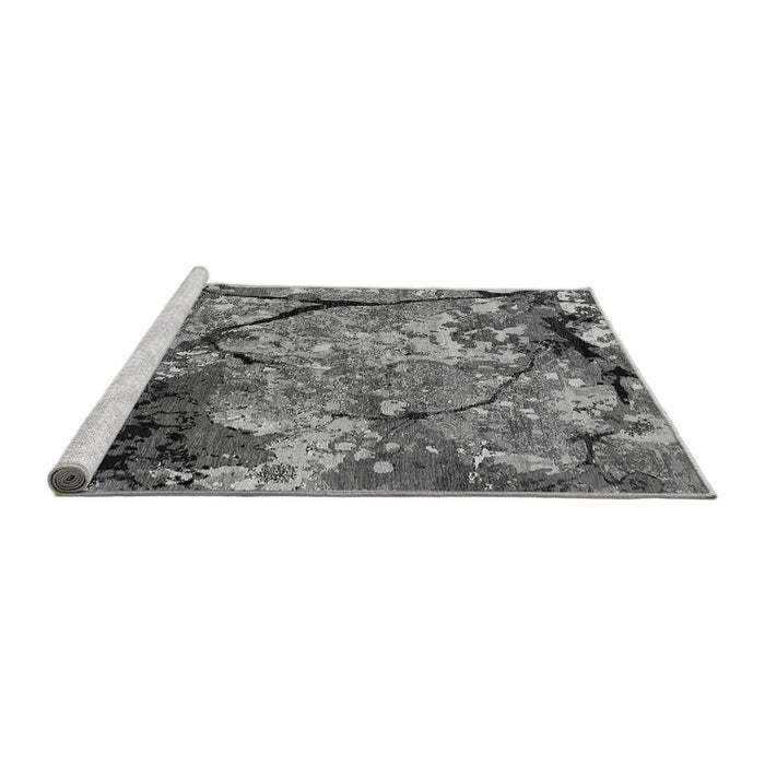 Sideview of Machine Washable Oriental Gray Industrial Rug, wshurb2667gry