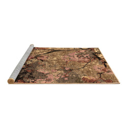 Sideview of Machine Washable Oriental Brown Industrial Rug, wshurb2667brn