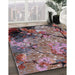 Mid-Century Modern Pink Oriental Rug in Family Room, urb2667