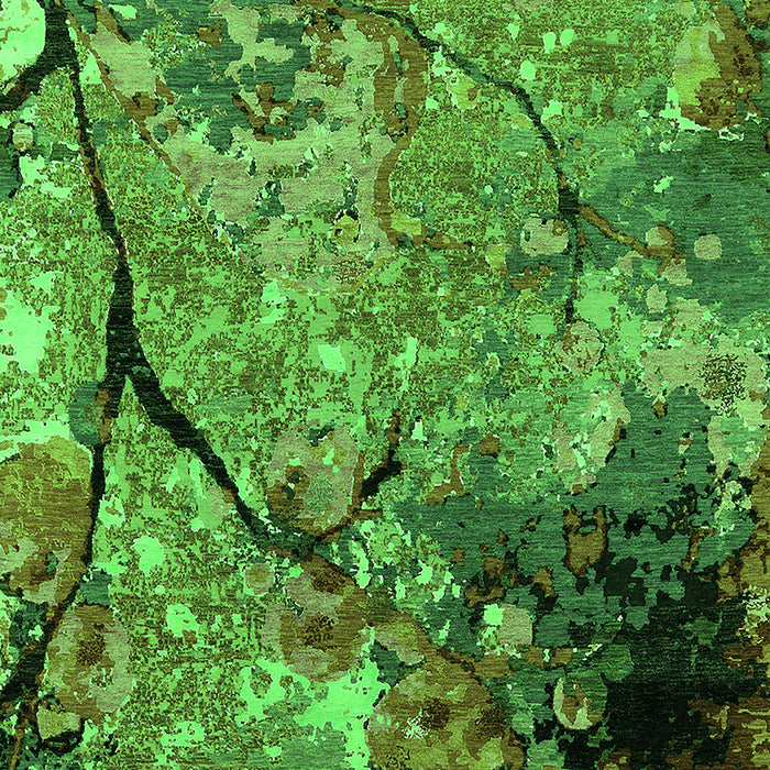 Machine Washable Oriental Green Industrial Area Rugs, wshurb2667grn