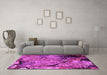 Machine Washable Oriental Pink Industrial Rug in a Living Room, wshurb2667pnk