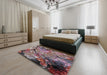 Mid-Century Modern Pink Oriental Rug in a Bedroom, urb2667