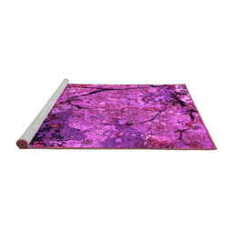 Sideview of Machine Washable Oriental Pink Industrial Rug, wshurb2667pnk