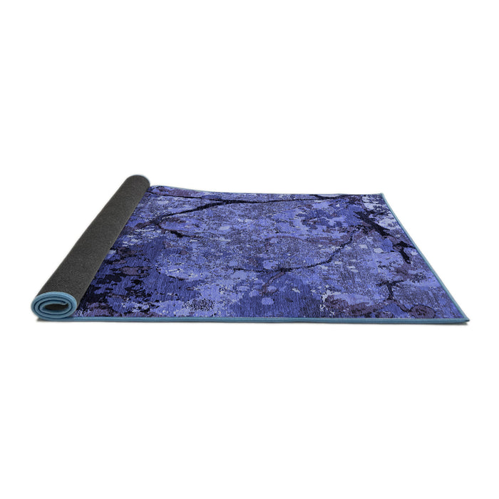 Sideview of Oriental Blue Industrial Rug, urb2667blu