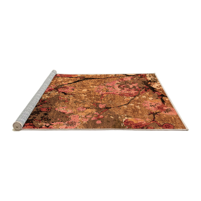 Sideview of Machine Washable Oriental Orange Industrial Area Rugs, wshurb2667org