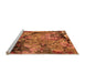 Sideview of Machine Washable Oriental Orange Industrial Area Rugs, wshurb2667org