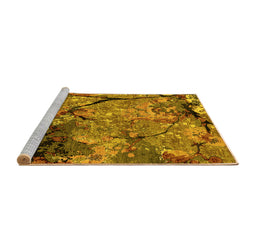 Sideview of Machine Washable Oriental Yellow Industrial Rug, wshurb2667yw