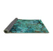 Sideview of Oriental Turquoise Industrial Rug, urb2667turq