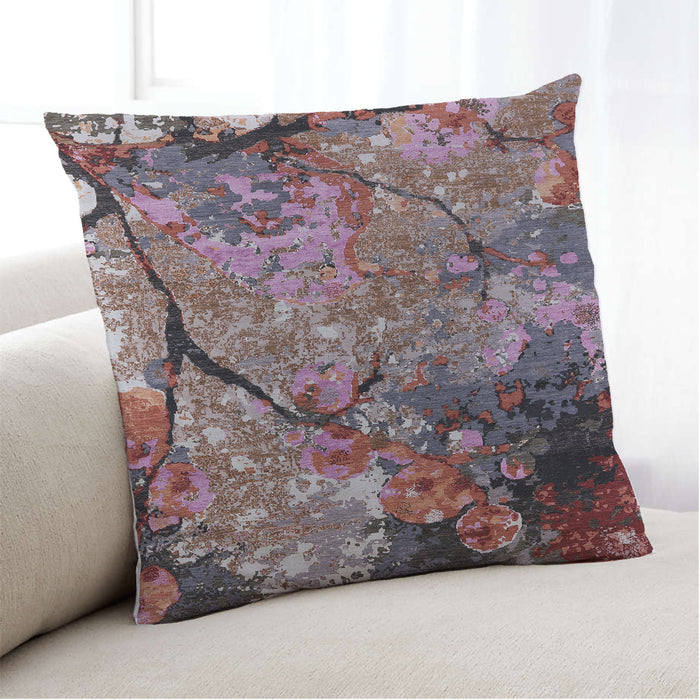 Lifestyle Image of Mid-Century Modern Urban Square Pink Throw Pillow, 18 inch by 18 inch, pwurb2667