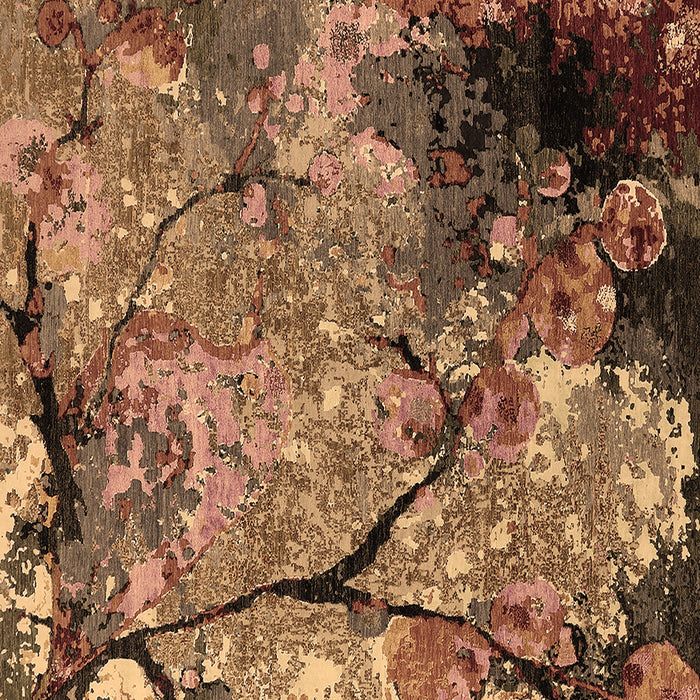 Square Oriental Brown Industrial Rug, urb2667brn