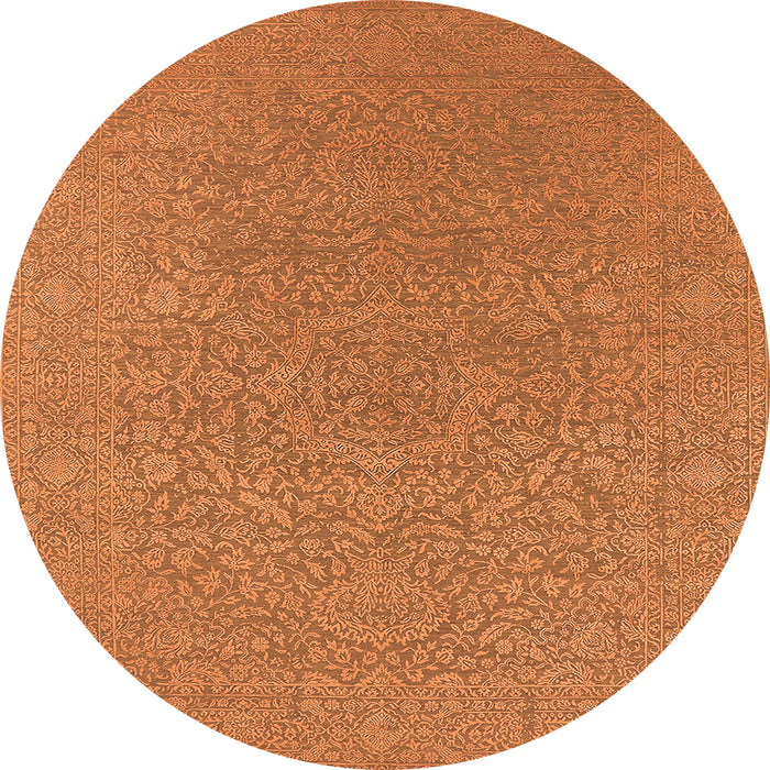 Round Oriental Orange Industrial Rug, urb2668org