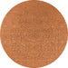 Round Oriental Orange Industrial Rug, urb2668org