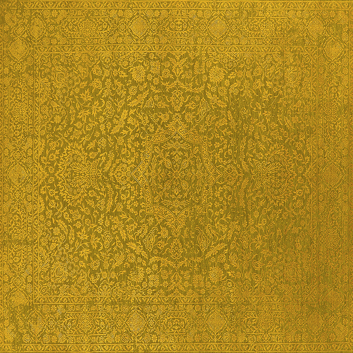 Square Machine Washable Oriental Yellow Industrial Rug, wshurb2668yw
