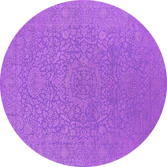 Round Oriental Purple Industrial Rug, urb2668pur