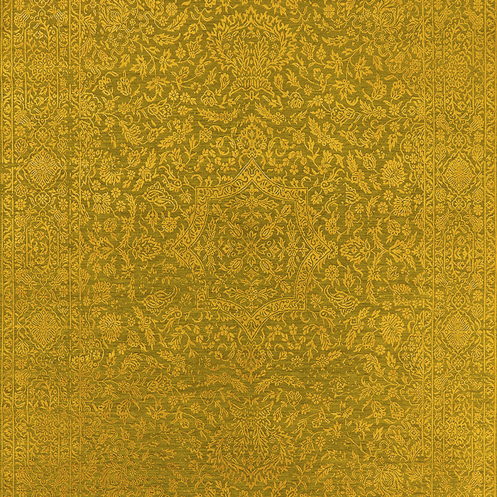 Machine Washable Oriental Yellow Industrial Rug, wshurb2668yw