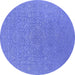 Round Oriental Blue Industrial Rug, urb2668blu