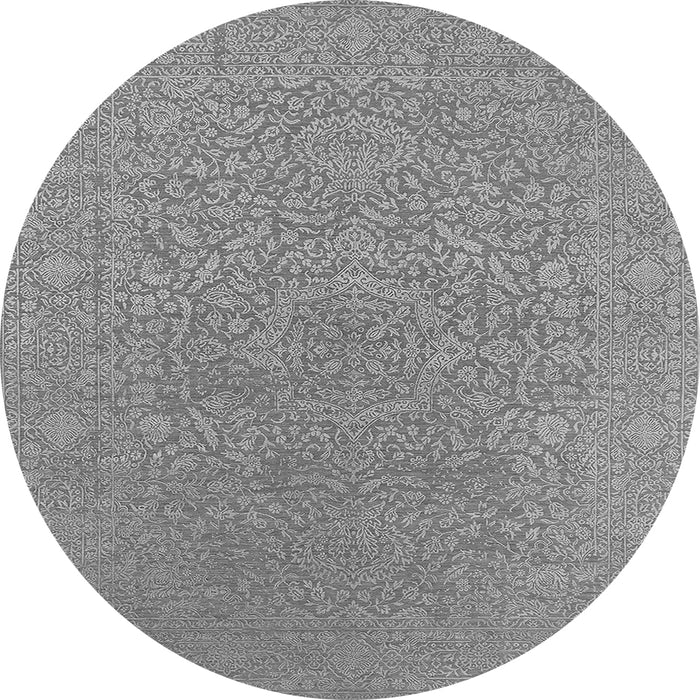 Round Oriental Gray Industrial Rug, urb2668gry