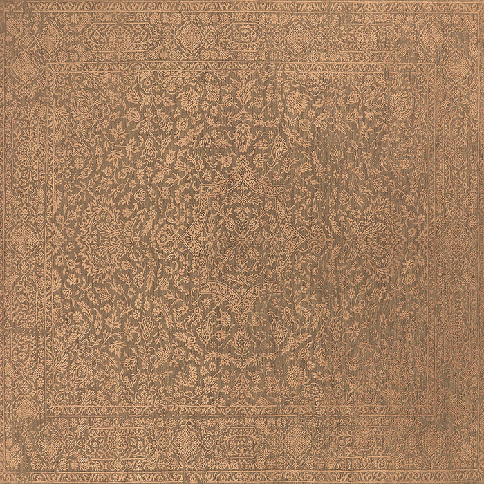 Square Machine Washable Oriental Brown Industrial Rug, wshurb2668brn