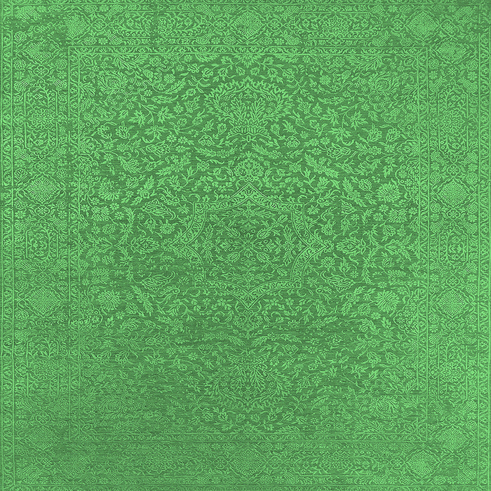 Square Oriental Emerald Green Industrial Rug, urb2668emgrn