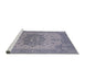 Sideview of Machine Washable Industrial Modern Slate Blue Grey Blue Rug, wshurb2669