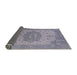 Sideview of Mid-Century Modern Slate Blue Grey Oriental Rug, urb2669