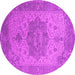 Round Oriental Pink Industrial Rug, urb2669pnk