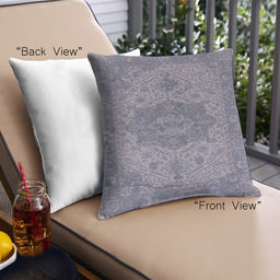 Front View of Mid-Century Modern Urban Square Slate Blue Grey Blue Throw Pillow, 18 inch by 18 inch, pwurb2669