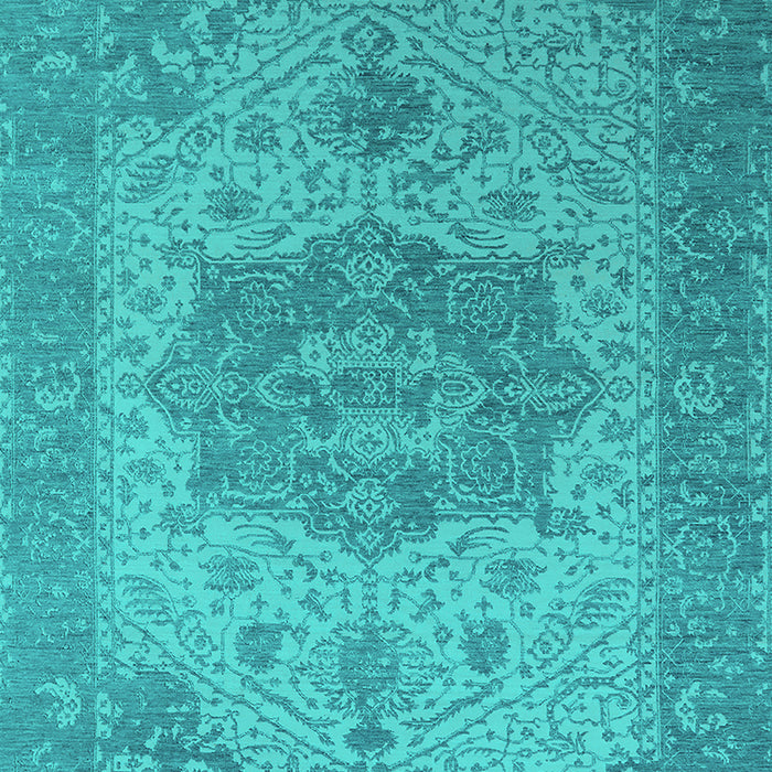 Machine Washable Oriental Turquoise Industrial Area Rugs, wshurb2669turq