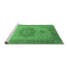 Sideview of Machine Washable Oriental Emerald Green Industrial Area Rugs, wshurb2669emgrn