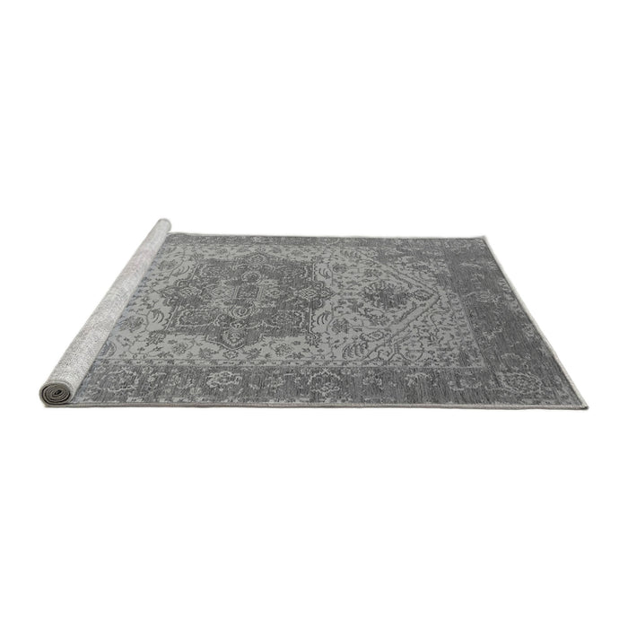 Sideview of Machine Washable Oriental Gray Industrial Rug, wshurb2669gry