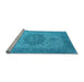 Sideview of Machine Washable Oriental Light Blue Industrial Rug, wshurb2669lblu