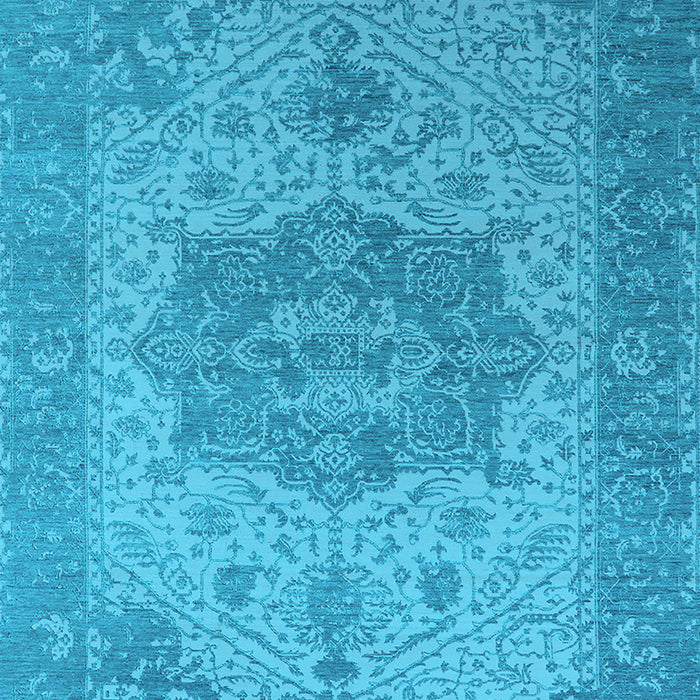 Machine Washable Oriental Light Blue Industrial Rug, wshurb2669lblu