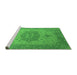 Sideview of Machine Washable Oriental Green Industrial Area Rugs, wshurb2669grn