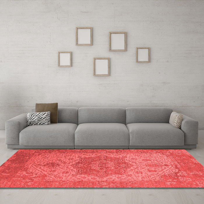 Industrial Red Washable Rugs