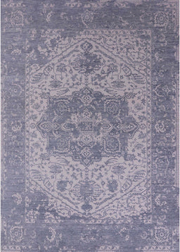Mid-Century Modern Slate Blue Grey Oriental Rug, urb2669
