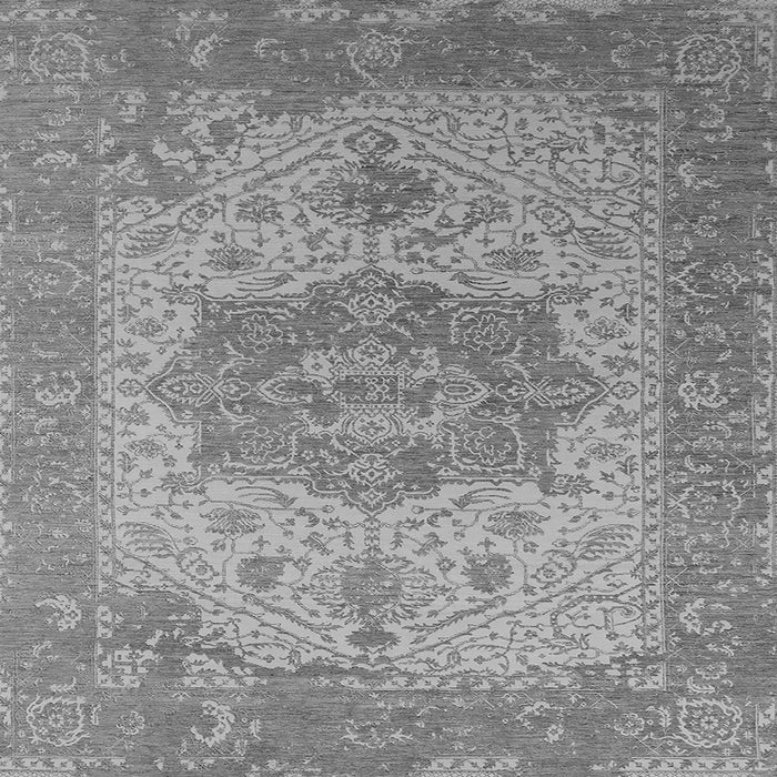 Square Machine Washable Oriental Gray Industrial Rug, wshurb2669gry
