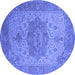 Round Oriental Blue Industrial Rug, urb2669blu