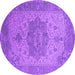 Round Oriental Purple Industrial Rug, urb2669pur