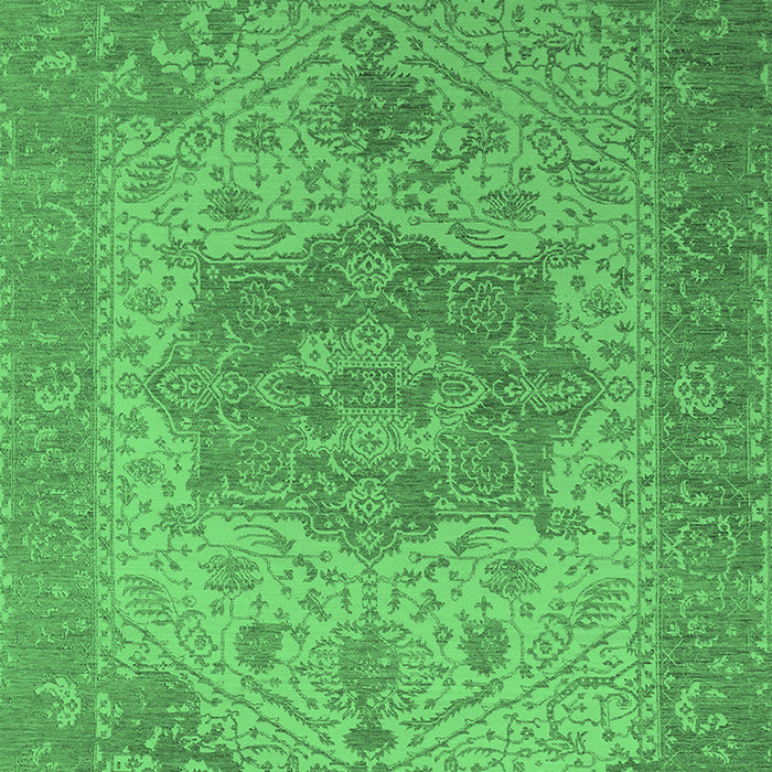 Machine Washable Oriental Emerald Green Industrial Area Rugs, wshurb2669emgrn