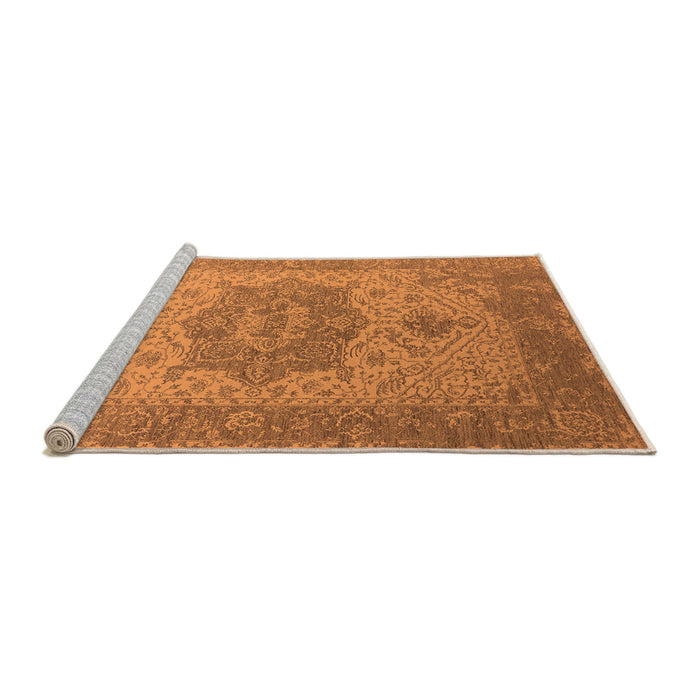 Sideview of Machine Washable Oriental Orange Industrial Area Rugs, wshurb2669org