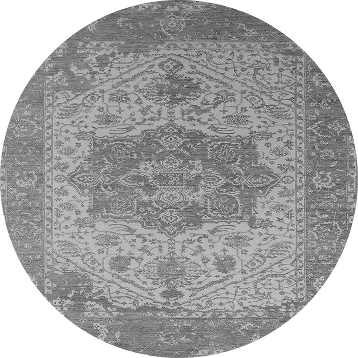 Round Oriental Gray Industrial Rug, urb2669gry